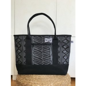 画像: コンビネーショントートバッグ★帆布＋タパ柄