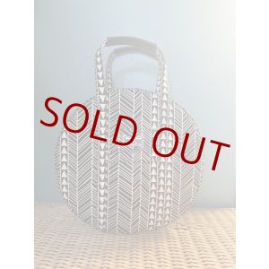 画像: サークルトートバッグ★ハットバッグ　タパ柄＆ハイビスカス