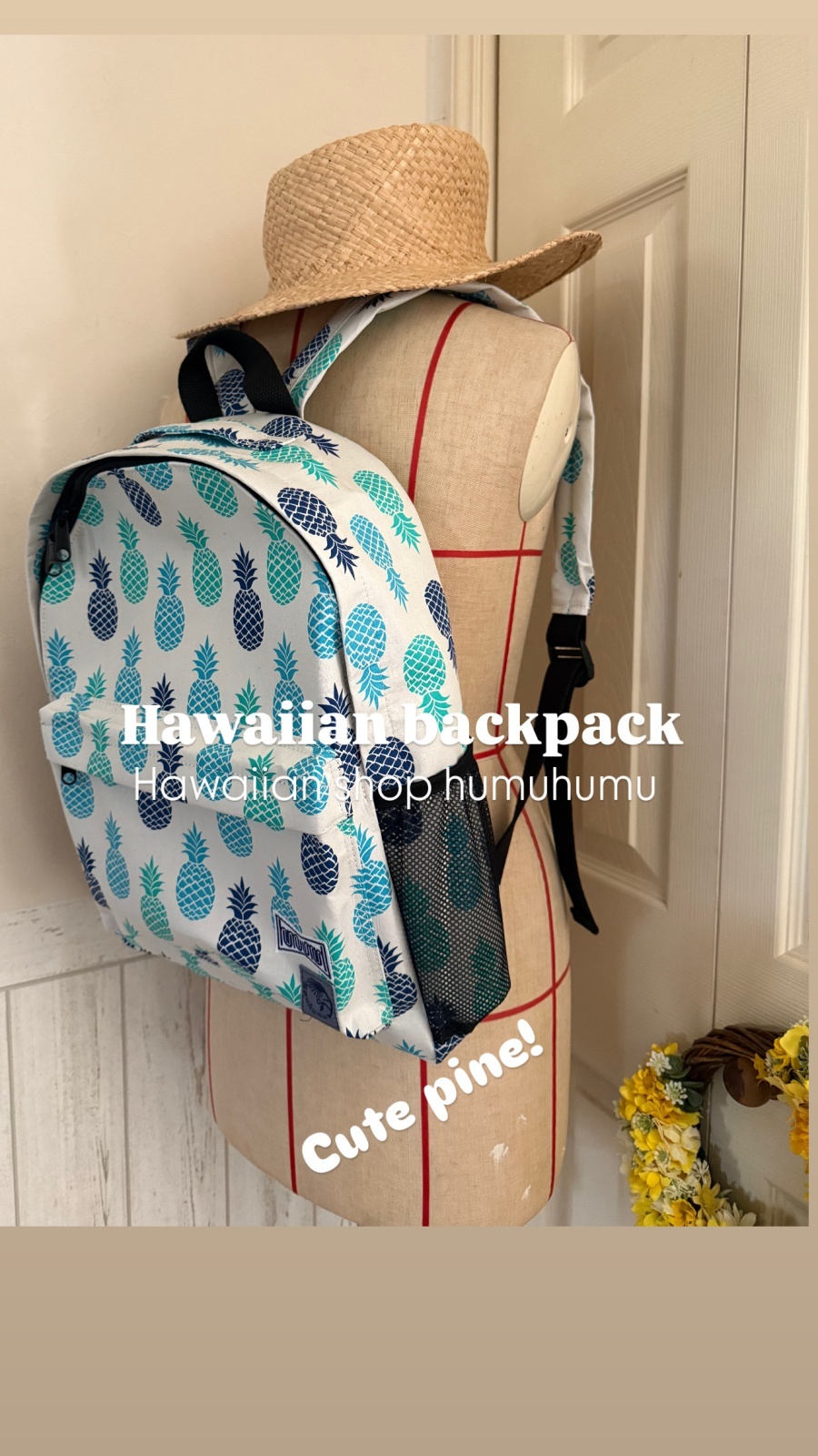 画像: キュートパイン柄★アロハリュックサック　