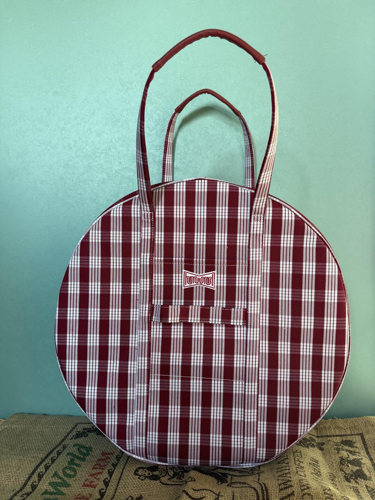 画像1: 42cm サークルトートバッグ★ハットバッグ　バーガンディパラカ